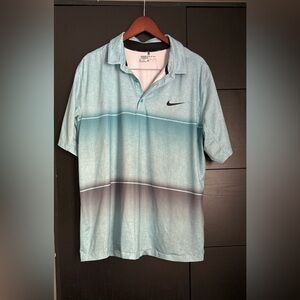 Nike Blue and Gray Performance Polo Shirt